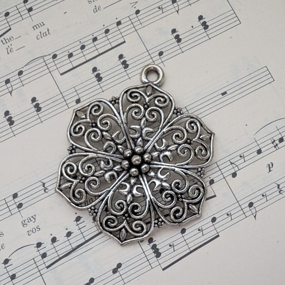 Silver Floral Pendant